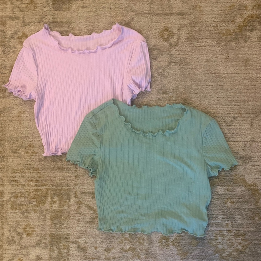 Shein Lettuce edge crop tops